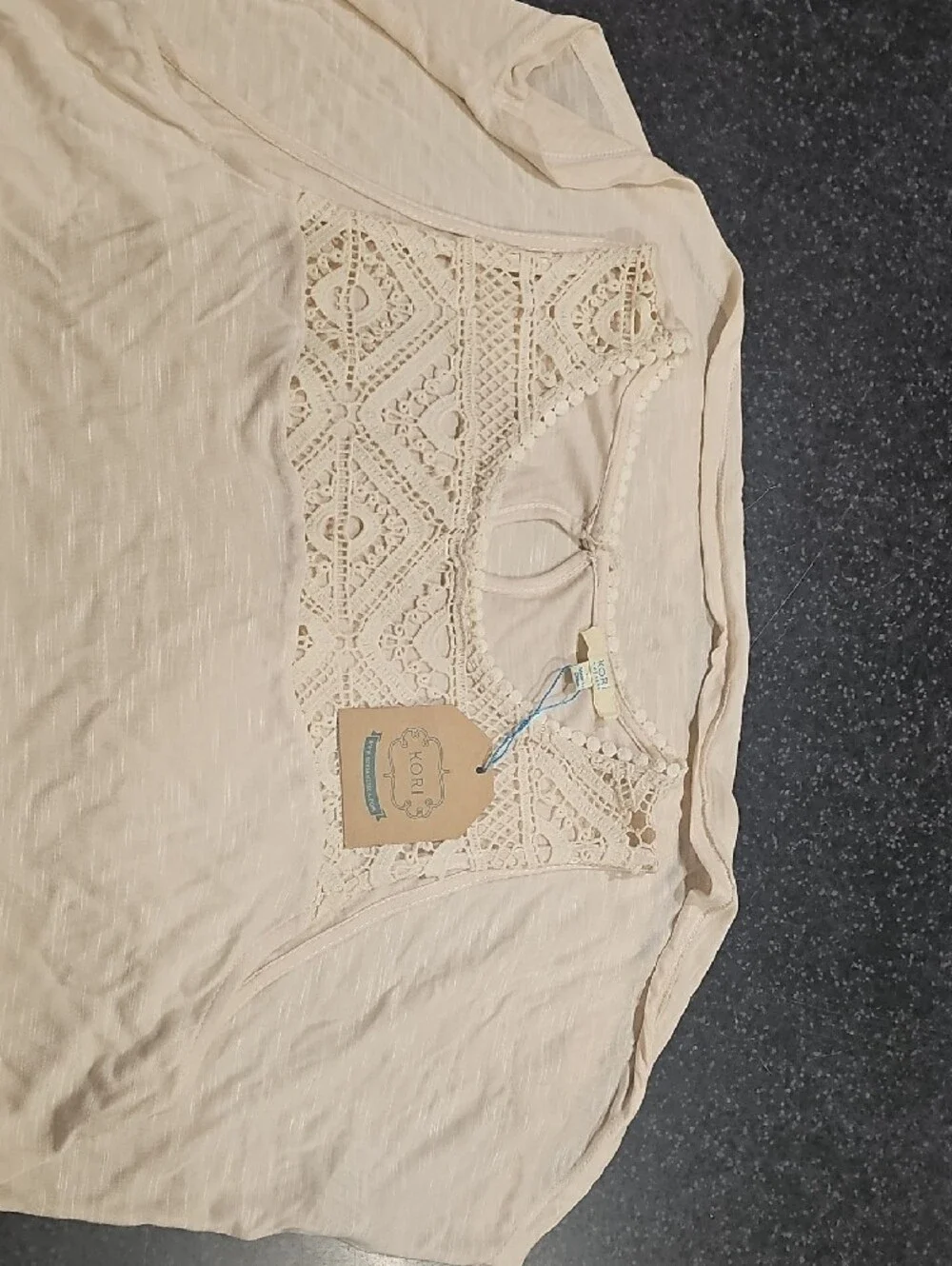 Kori Cream Crochet Yoke Sleeveless Camisole